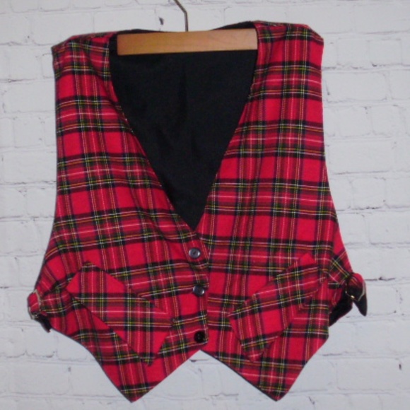 Retro Plaid Vest - 2000's Hot Topic Fashion - Picture 1 of 3